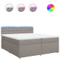 vidaXL Boxspringbett mit Matratze Taupe 200x200 cm Stoff vidaXL Boxspringbett mit Matratze Taupe 200x200 cm Stoff