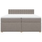 vidaXL Boxspringbett mit Matratze Taupe 200x200 cm Stoff vidaXL Boxspringbett mit Matratze Taupe 200x200 cm Stoff