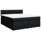 vidaXL Boxspringbett mit Matratze Schwarz 180x200 cm Stoff vidaXL Boxspringbett mit Matratze Schwarz 180x200 cm Stoff