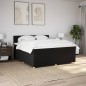 vidaXL Boxspringbett mit Matratze Schwarz 180x200 cm Stoff vidaXL Boxspringbett mit Matratze Schwarz 180x200 cm Stoff