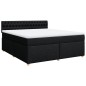 vidaXL Boxspringbett mit Matratze Schwarz 180x200 cm Stoff vidaXL Boxspringbett mit Matratze Schwarz 180x200 cm Stoff