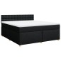 vidaXL Boxspringbett mit Matratze Schwarz 180x200 cm Stoff vidaXL Boxspringbett mit Matratze Schwarz 180x200 cm Stoff
