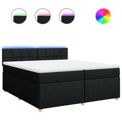 vidaXL Boxspringbett mit Matratze Schwarz 200x200 cm Stoff