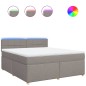vidaXL Boxspringbett mit Matratze Taupe 180x200 cm Stoff vidaXL Boxspringbett mit Matratze Taupe 180x200 cm Stoff
