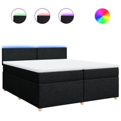 vidaXL Boxspringbett mit Matratze Schwarz 200x200 cm Stoff