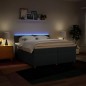 vidaXL Boxspringbett mit Matratze Blau 200x200 cm Stoff vidaXL Boxspringbett mit Matratze Blau 200x200 cm Stoff