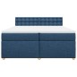 vidaXL Boxspringbett mit Matratze Blau 200x200 cm Stoff vidaXL Boxspringbett mit Matratze Blau 200x200 cm Stoff