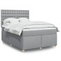 vidaXL Boxspringbett mit Matratze Hellgrau 140x200 cm Stoff vidaXL Boxspringbett mit Matratze Hellgrau 140x200 cm Stoff