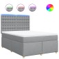 vidaXL Boxspringbett mit Matratze Hellgrau 140x200 cm Stoff vidaXL Boxspringbett mit Matratze Hellgrau 140x200 cm Stoff