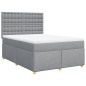vidaXL Boxspringbett mit Matratze Hellgrau 140x200 cm Stoff vidaXL Boxspringbett mit Matratze Hellgrau 140x200 cm Stoff