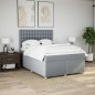 vidaXL Boxspringbett mit Matratze Hellgrau 140x200 cm Stoff vidaXL Boxspringbett mit Matratze Hellgrau 140x200 cm Stoff