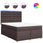 vidaXL Boxspringbett mit Matratze Dunkelbraun 140x200 cm Stoff vidaXL Boxspringbett mit Matratze Dunkelbraun 140x200 cm Stoff