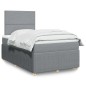 vidaXL Boxspringbett mit Matratze Hellgrau 120x200 cm Stoff vidaXL Boxspringbett mit Matratze Hellgrau 120x200 cm Stoff