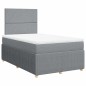 vidaXL Boxspringbett mit Matratze Hellgrau 120x200 cm Stoff vidaXL Boxspringbett mit Matratze Hellgrau 120x200 cm Stoff