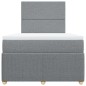 vidaXL Boxspringbett mit Matratze Hellgrau 120x200 cm Stoff vidaXL Boxspringbett mit Matratze Hellgrau 120x200 cm Stoff