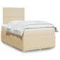 vidaXL Boxspringbett mit Matratze Creme 120x200 cm Stoff vidaXL Boxspringbett mit Matratze Creme 120x200 cm Stoff