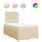 vidaXL Boxspringbett mit Matratze Creme 120x200 cm Stoff vidaXL Boxspringbett mit Matratze Creme 120x200 cm Stoff