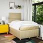 vidaXL Boxspringbett mit Matratze Creme 120x200 cm Stoff vidaXL Boxspringbett mit Matratze Creme 120x200 cm Stoff