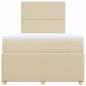 vidaXL Boxspringbett mit Matratze Creme 120x200 cm Stoff vidaXL Boxspringbett mit Matratze Creme 120x200 cm Stoff