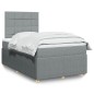vidaXL Boxspringbett mit Matratze Hellgrau 120x200 cm Stoff vidaXL Boxspringbett mit Matratze Hellgrau 120x200 cm Stoff