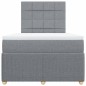 vidaXL Boxspringbett mit Matratze Hellgrau 120x200 cm Stoff vidaXL Boxspringbett mit Matratze Hellgrau 120x200 cm Stoff