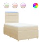 vidaXL Boxspringbett mit Matratze Creme 120x200 cm Stoff vidaXL Boxspringbett mit Matratze Creme 120x200 cm Stoff