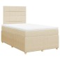 vidaXL Boxspringbett mit Matratze Creme 120x200 cm Stoff vidaXL Boxspringbett mit Matratze Creme 120x200 cm Stoff