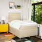 vidaXL Boxspringbett mit Matratze Creme 120x200 cm Stoff vidaXL Boxspringbett mit Matratze Creme 120x200 cm Stoff