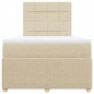 vidaXL Boxspringbett mit Matratze Creme 120x200 cm Stoff vidaXL Boxspringbett mit Matratze Creme 120x200 cm Stoff