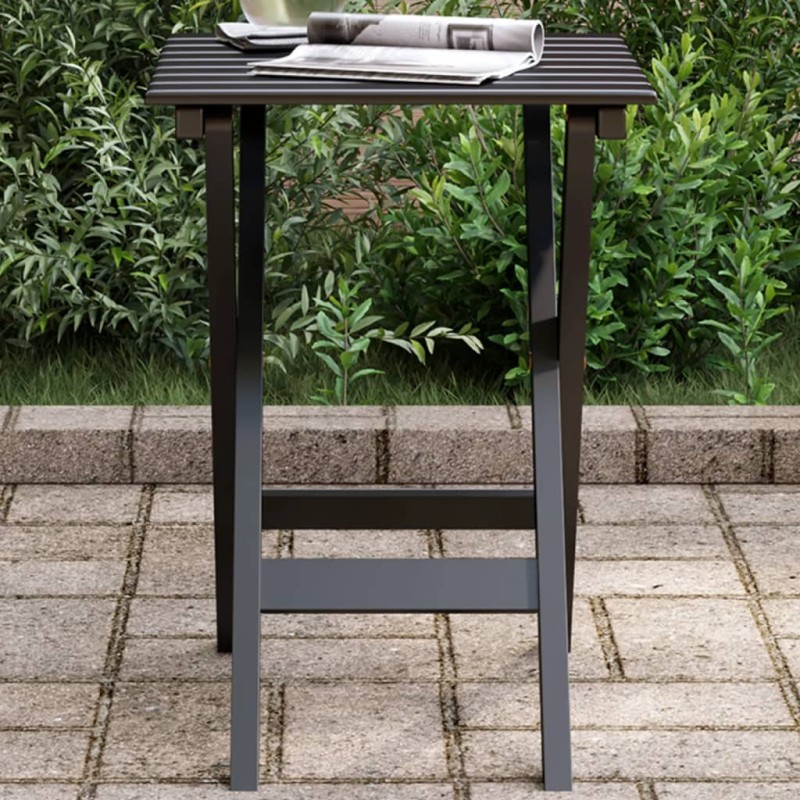 vidaXL Beistelltisch Klappbar Schwarz Massivholz Pappel vidaXL Beistelltisch Klappbar Schwarz Massivholz Pappel