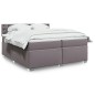 vidaXL Boxspringbett mit Matratze Grau 200x200 cm Kunstleder vidaXL Boxspringbett mit Matratze Grau 200x200 cm Kunstleder