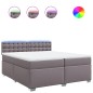 vidaXL Boxspringbett mit Matratze Grau 200x200 cm Kunstleder vidaXL Boxspringbett mit Matratze Grau 200x200 cm Kunstleder