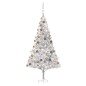 Künstlicher Weihnachtsbaum mit LEDs & Kugeln Silbern 240 cm PET Künstlicher Weihnachtsbaum mit LEDs & Kugeln Silbern 240 cm PET
