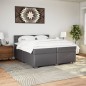 vidaXL Boxspringbett mit Matratze Grau 200x200 cm Kunstleder vidaXL Boxspringbett mit Matratze Grau 200x200 cm Kunstleder