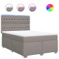 vidaXL Boxspringbett mit Matratze Taupe 140x190 cm Stoff vidaXL Boxspringbett mit Matratze Taupe 140x190 cm Stoff
