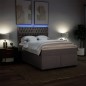 vidaXL Boxspringbett mit Matratze Taupe 140x190 cm Stoff vidaXL Boxspringbett mit Matratze Taupe 140x190 cm Stoff