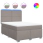 vidaXL Boxspringbett mit Matratze Taupe 140x190 cm Stoff vidaXL Boxspringbett mit Matratze Taupe 140x190 cm Stoff