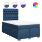 vidaXL Boxspringbett mit Matratze Blau 120x200 cm Stoff vidaXL Boxspringbett mit Matratze Blau 120x200 cm Stoff