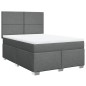 vidaXL Boxspringbett mit Matratze Dunkelgrau 140x190 cm Stoff vidaXL Boxspringbett mit Matratze Dunkelgrau 140x190 cm Stoff