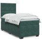 vidaXL Boxspringbett mit Matratze Dunkelgrün 90x200 cm Samt vidaXL Boxspringbett mit Matratze Dunkelgrün 90x200 cm Samt