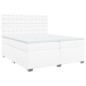 vidaXL Boxspringbett mit Matratze Weiß 200x200 cm Kunstleder vidaXL Boxspringbett mit Matratze Weiß 200x200 cm Kunstleder