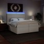 vidaXL Boxspringbett mit Matratze Weiß 200x200 cm Kunstleder vidaXL Boxspringbett mit Matratze Weiß 200x200 cm Kunstleder