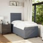 vidaXL Boxspringbett mit Matratze Dunkelgrau 80x200 cm Samt vidaXL Boxspringbett mit Matratze Dunkelgrau 80x200 cm Samt