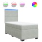 vidaXL Boxspringbett mit Matratze Hellgrau 90x190 cm Samt vidaXL Boxspringbett mit Matratze Hellgrau 90x190 cm Samt