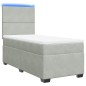 vidaXL Boxspringbett mit Matratze Hellgrau 90x190 cm Samt vidaXL Boxspringbett mit Matratze Hellgrau 90x190 cm Samt