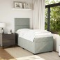 vidaXL Boxspringbett mit Matratze Hellgrau 90x190 cm Samt vidaXL Boxspringbett mit Matratze Hellgrau 90x190 cm Samt