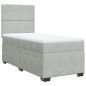 vidaXL Boxspringbett mit Matratze Hellgrau 90x190 cm Samt vidaXL Boxspringbett mit Matratze Hellgrau 90x190 cm Samt