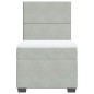 vidaXL Boxspringbett mit Matratze Hellgrau 90x190 cm Samt vidaXL Boxspringbett mit Matratze Hellgrau 90x190 cm Samt