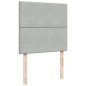 vidaXL Boxspringbett mit Matratze Hellgrau 90x190 cm Samt vidaXL Boxspringbett mit Matratze Hellgrau 90x190 cm Samt