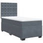 vidaXL Boxspringbett mit Matratze Dunkelgrau 100x200 cm Samt vidaXL Boxspringbett mit Matratze Dunkelgrau 100x200 cm Samt